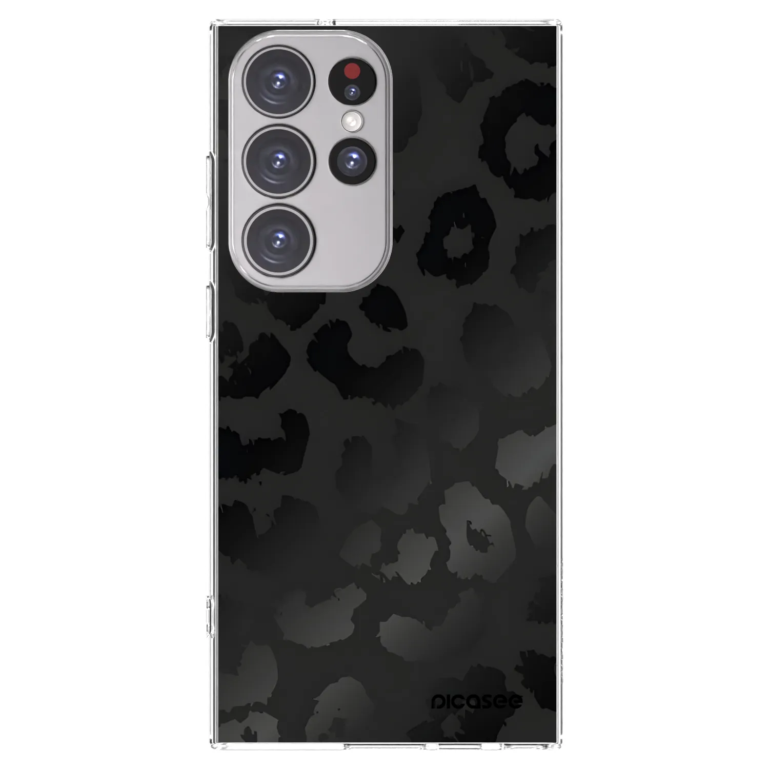 Picasee silikonowe przeźroczyste etui na Samsung Galaxy S23 Ultra 5G - Midnight Leopard