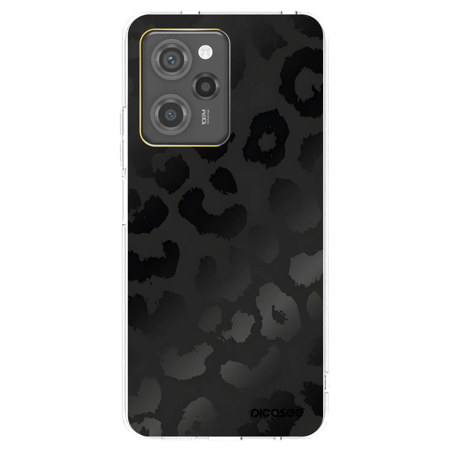 Picasee silikonowe czarne etui na Xiaomi Poco X5 Pro - Midnight Leopard