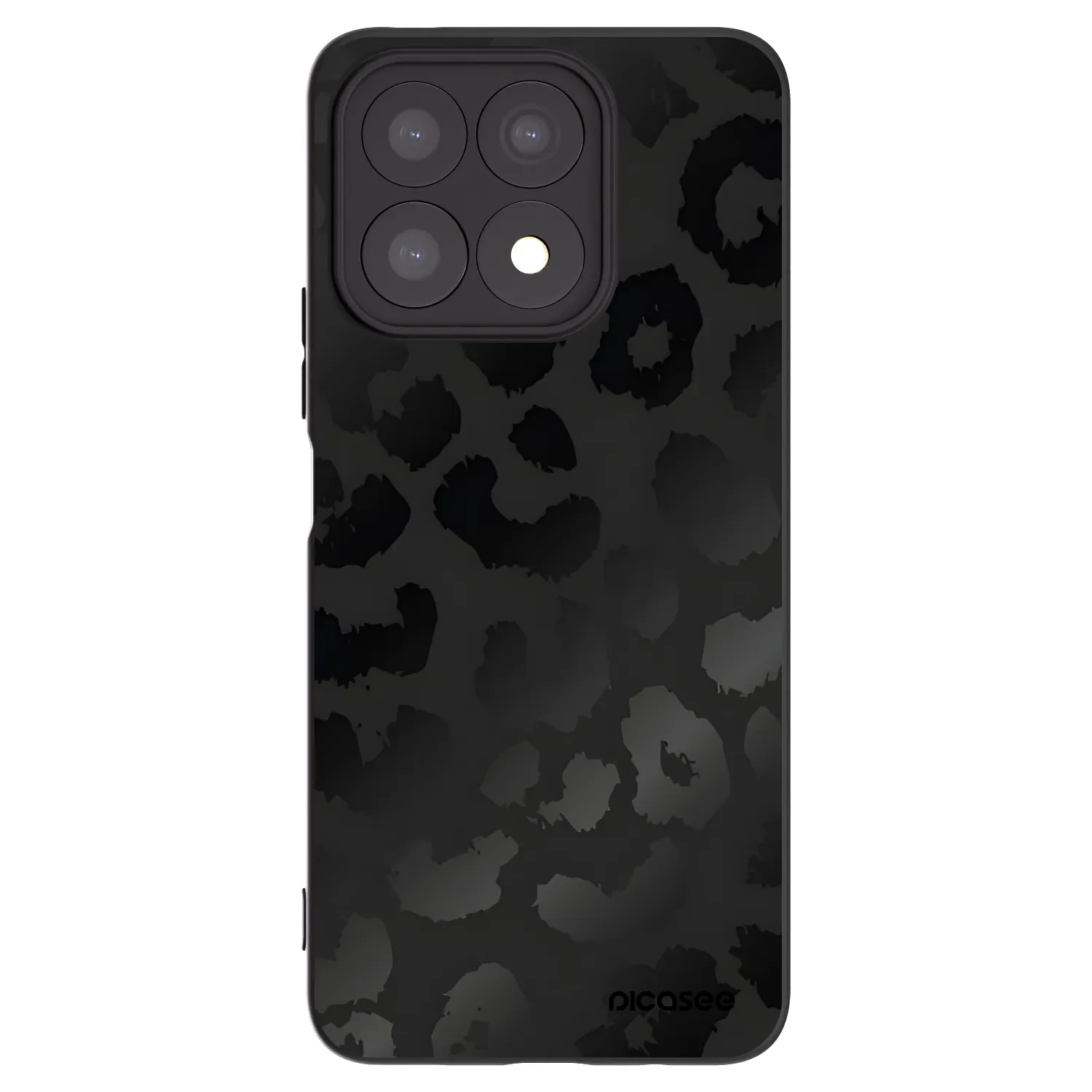 Picasee silikonowe czarne etui na Honor X8a - Midnight Leopard