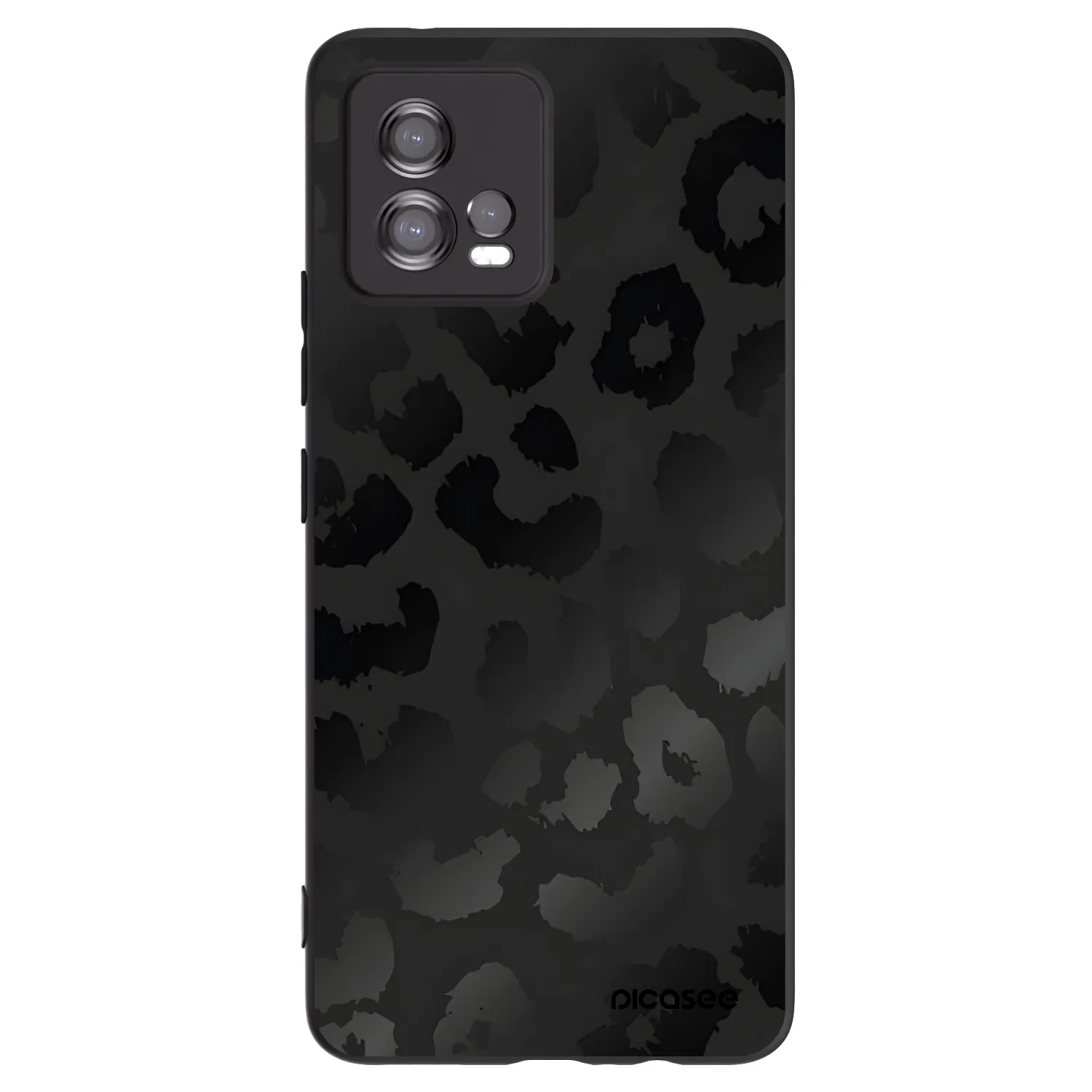 Picasee silikonowe czarne etui na Motorola Moto G72 - Midnight Leopard