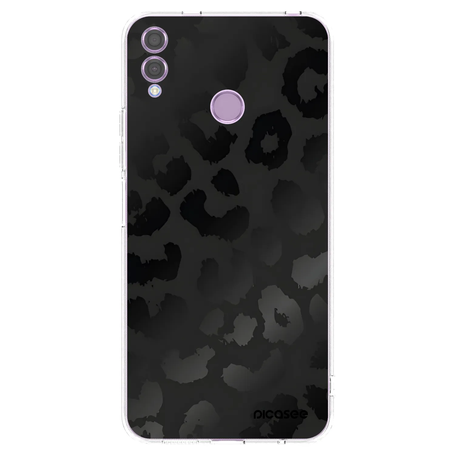 Picasee silikonowe przeźroczyste etui na Honor 8X - Midnight Leopard