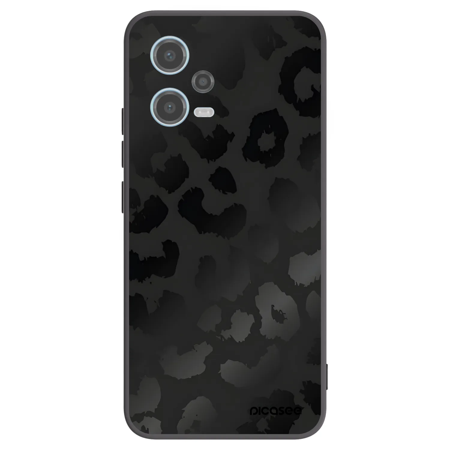 Picasee silikonowe czarne etui na Xiaomi Redmi Note 12 5G - Midnight Leopard