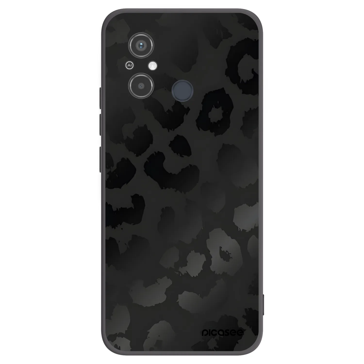 Picasee silikonowe czarne etui na Xiaomi Redmi 12C - Midnight Leopard