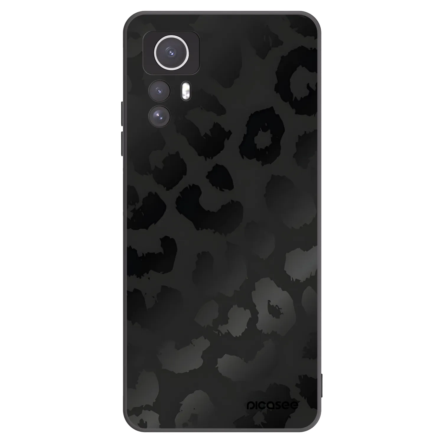 Picasee silikonowe czarne etui na Xiaomi Redmi Note 12S - Midnight Leopard