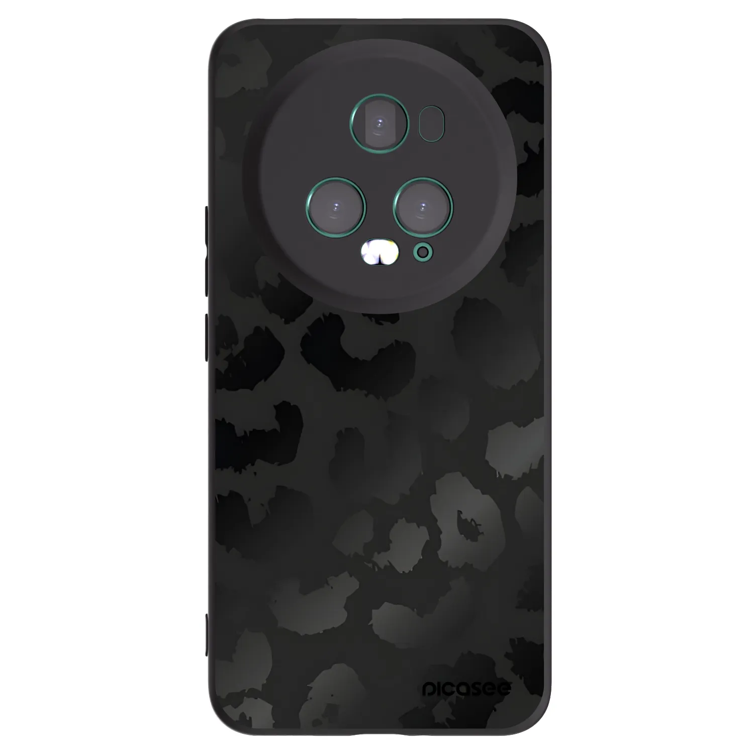 Picasee silikonowe czarne etui na Honor Magic5 Pro - Midnight Leopard