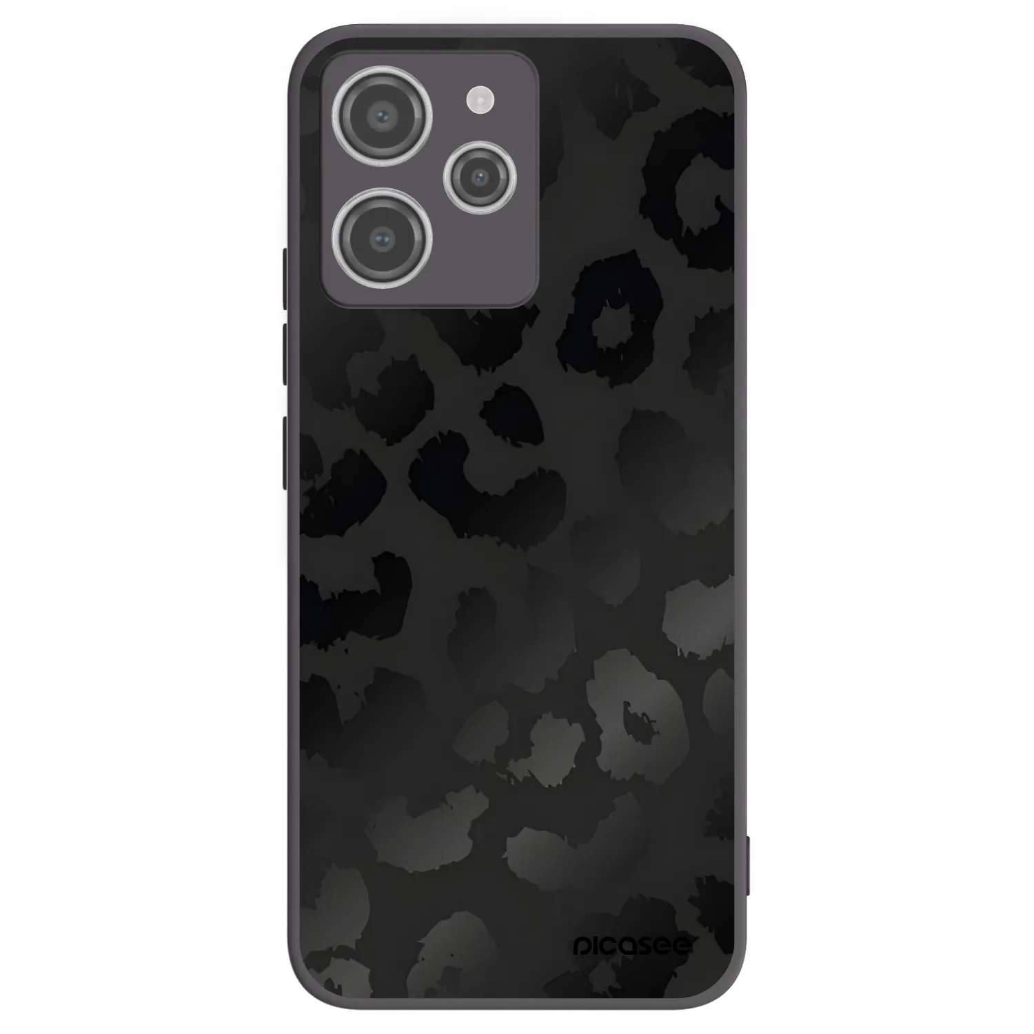 Picasee silikonowe czarne etui na Xiaomi Redmi 12 4G - Midnight Leopard