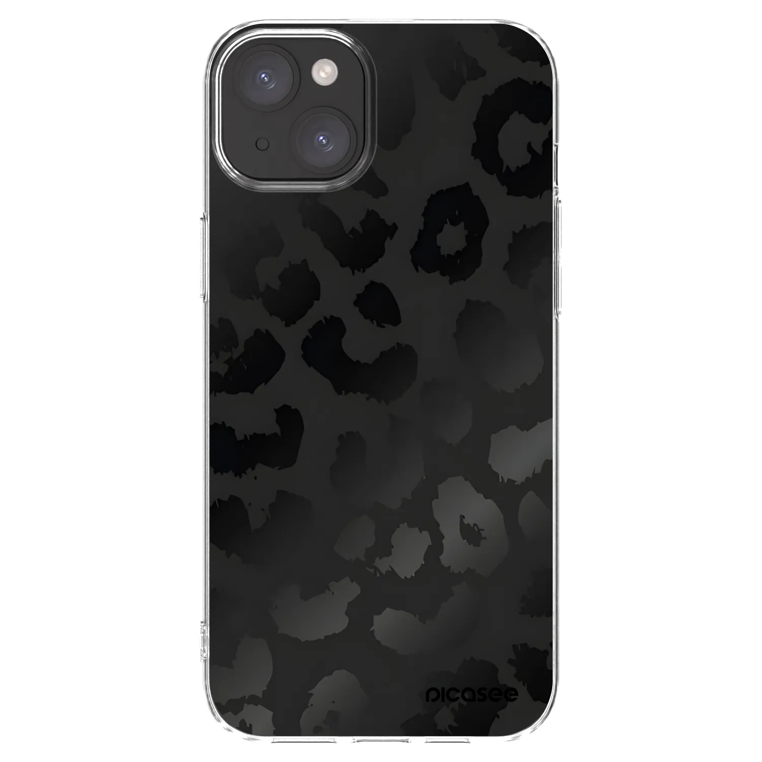 Picasee silikonowe przeźroczyste etui na Apple iPhone 15 Plus - Midnight Leopard