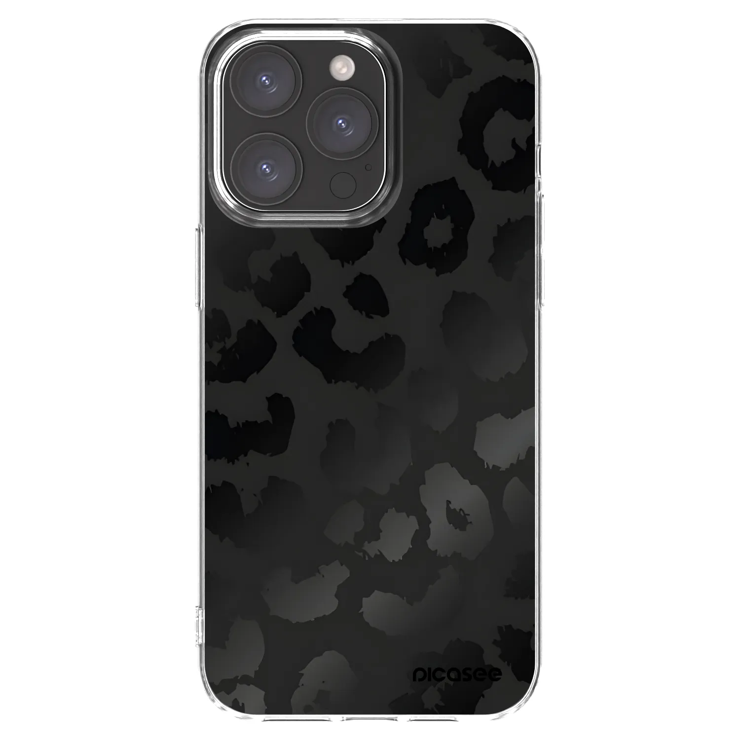 Picasee silikonowe przeźroczyste etui na Apple iPhone 15 Pro Max - Midnight Leopard