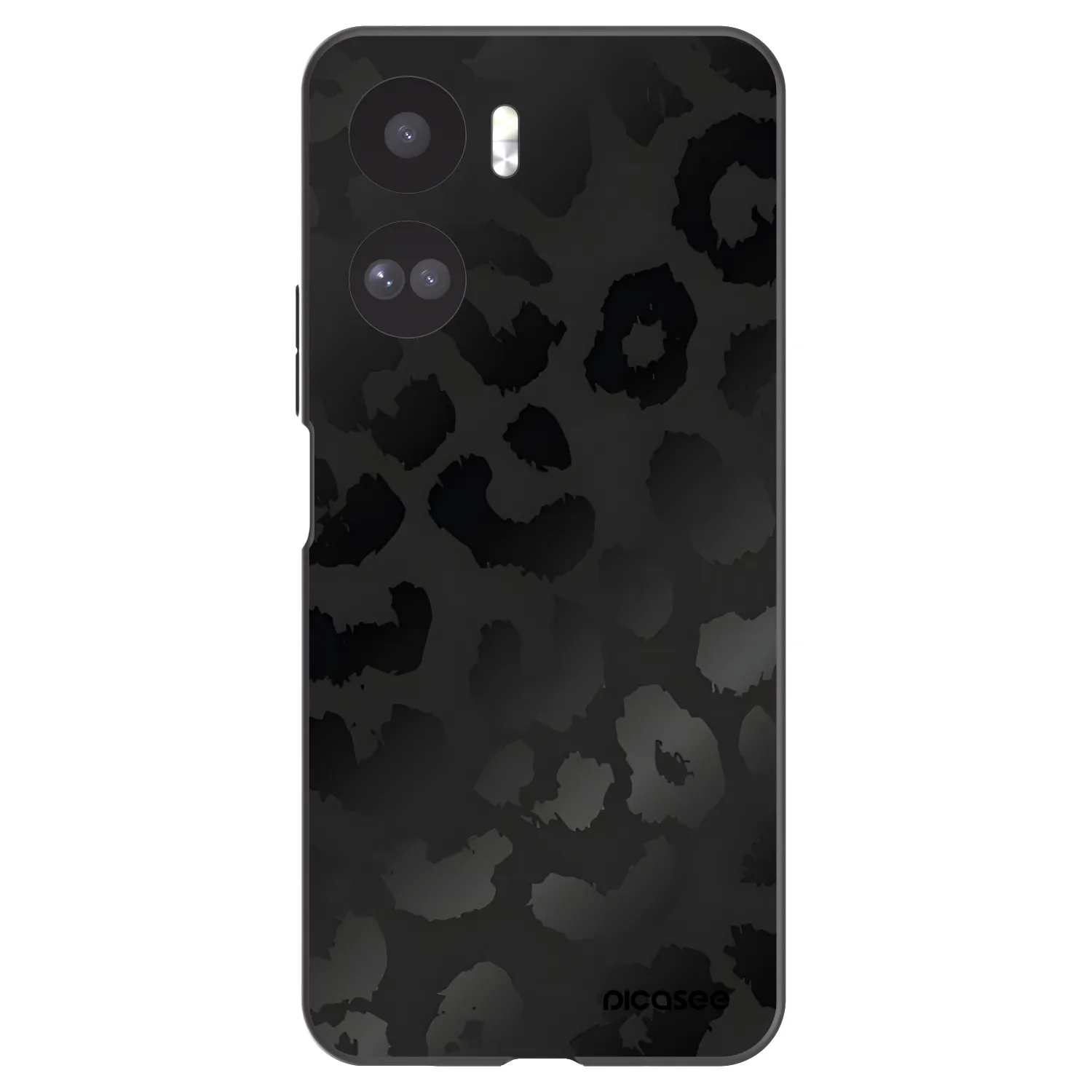 Picasee silikonowe czarne etui na Honor 90 Lite 5G - Midnight Leopard