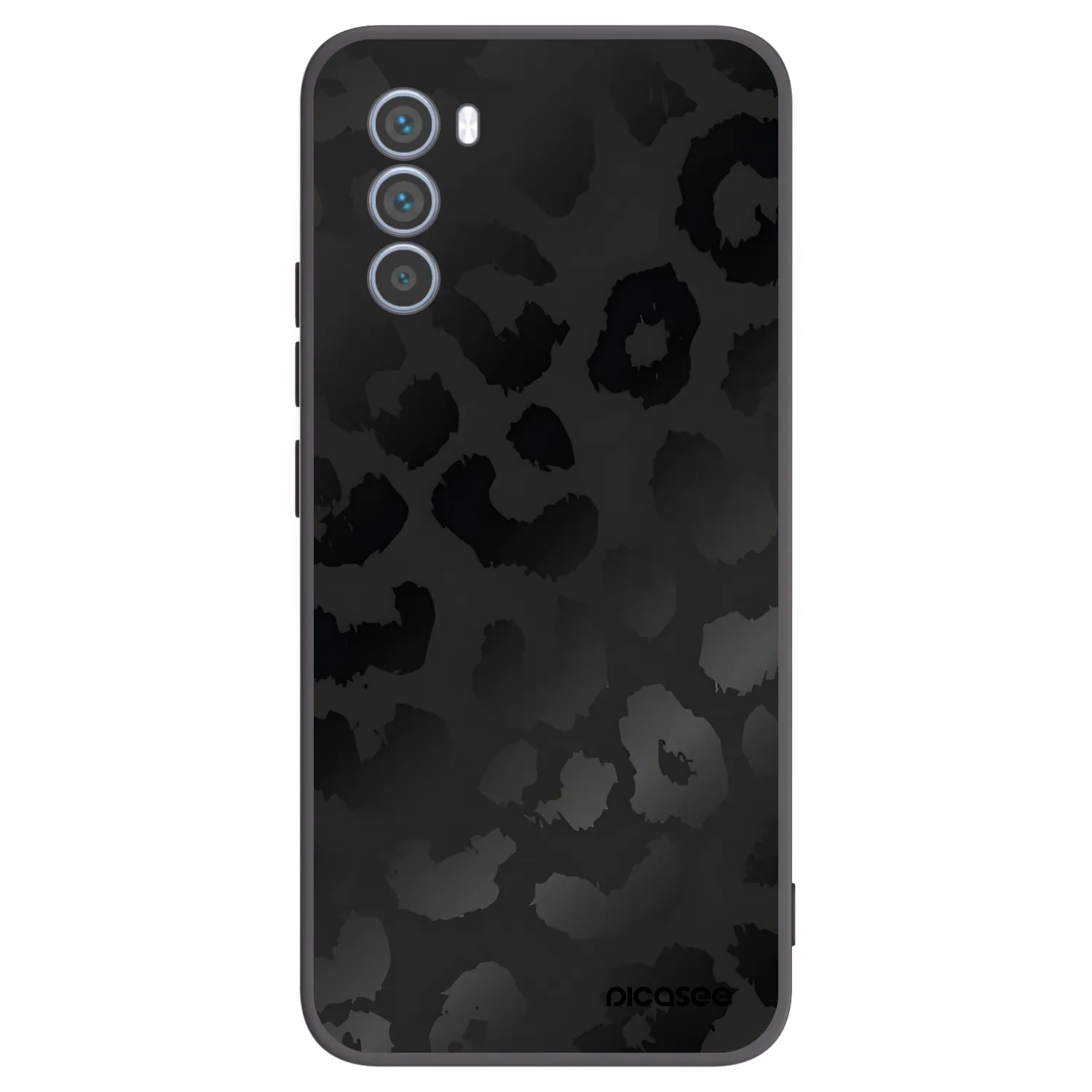Picasee silikonowe czarne etui na Motorola Moto G62 - Midnight Leopard