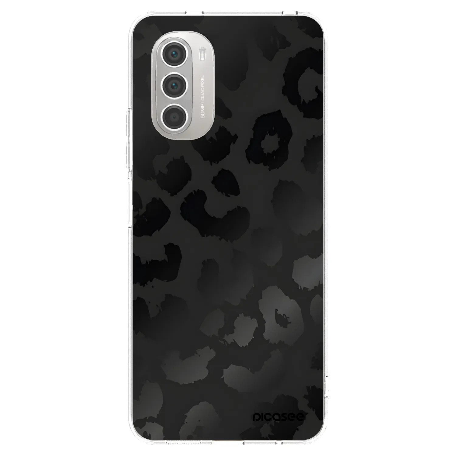 Picasee silikonowe przeźroczyste etui na Motorola Moto G51 - Midnight Leopard