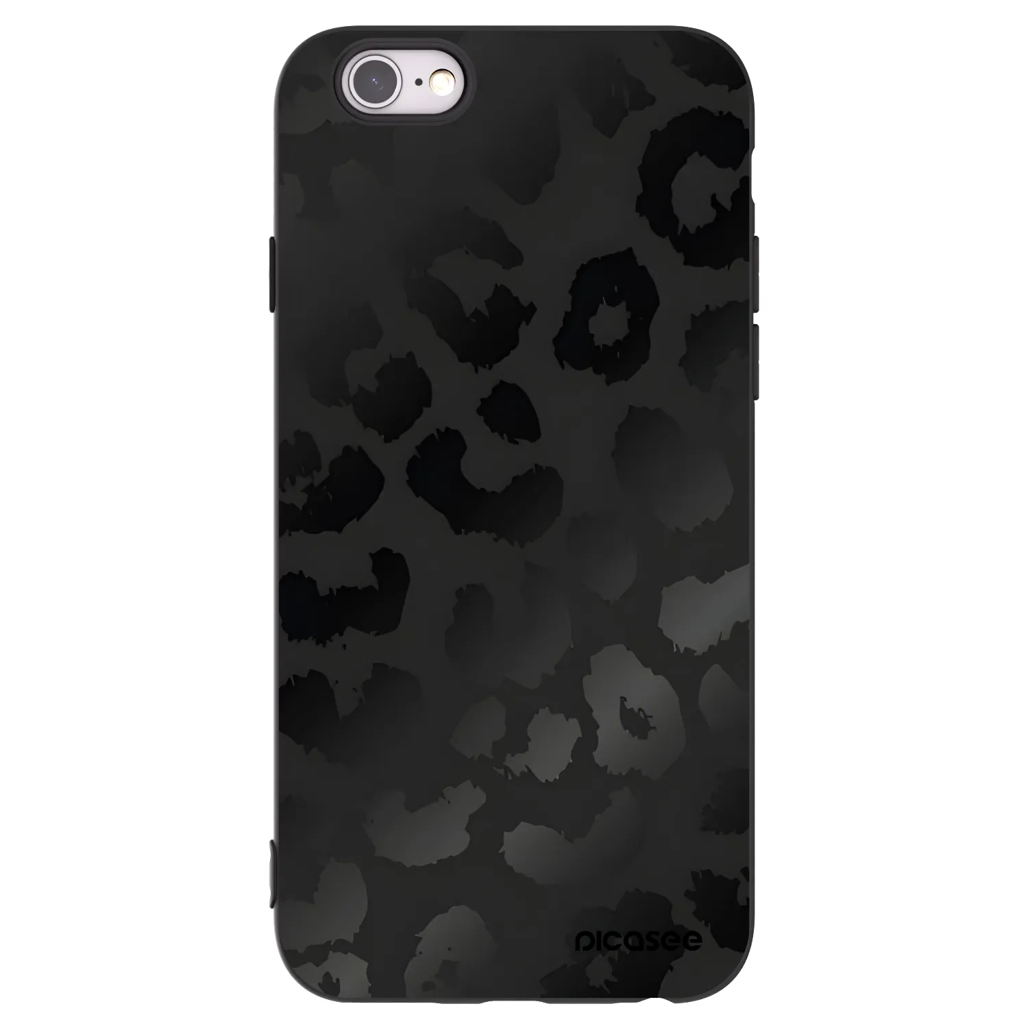 Picasee silikonowe czarne etui na Apple iPhone 6/6S - Midnight Leopard
