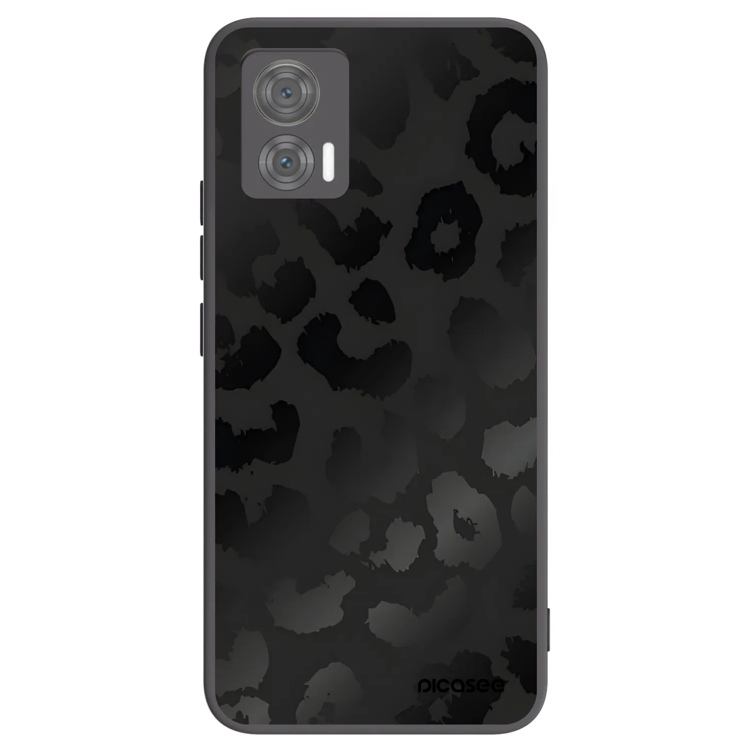 Picasee silikonowe czarne etui na Motorola Edge 30 Neo - Midnight Leopard