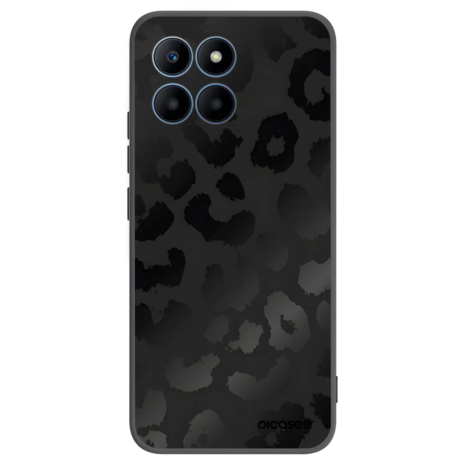 Picasee silikonowe czarne etui na Honor 70 Lite - Midnight Leopard