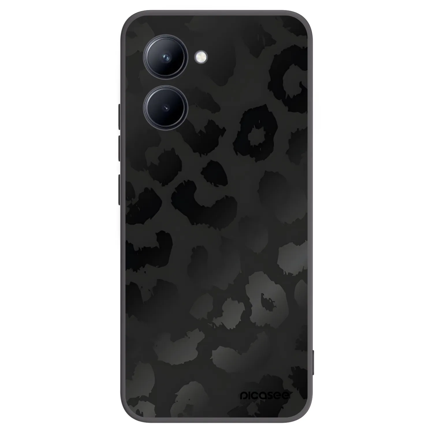 Picasee silikonowe czarne etui na Realme C33 (2023) - Midnight Leopard