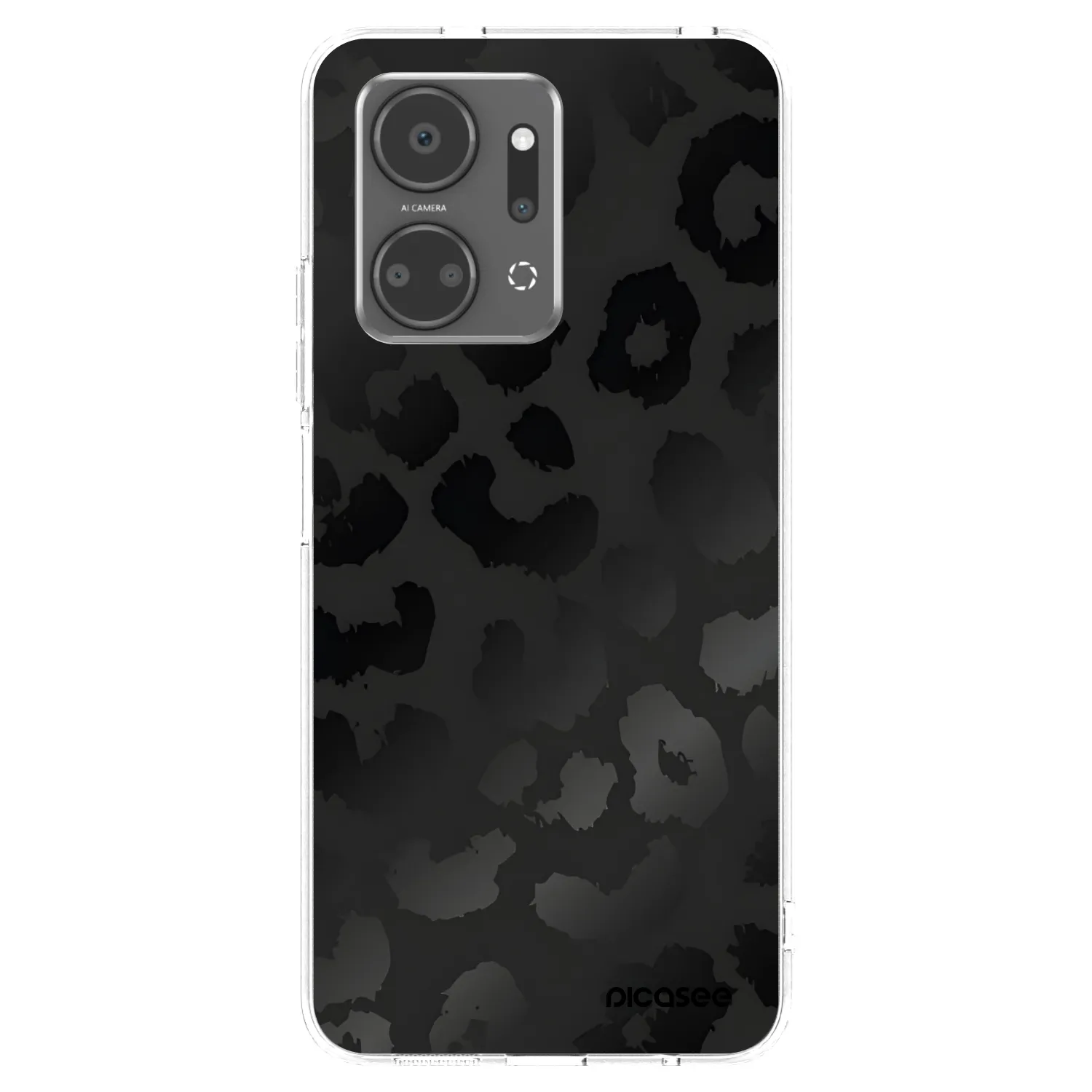Picasee silikonowe przeźroczyste etui na Honor X7a - Midnight Leopard