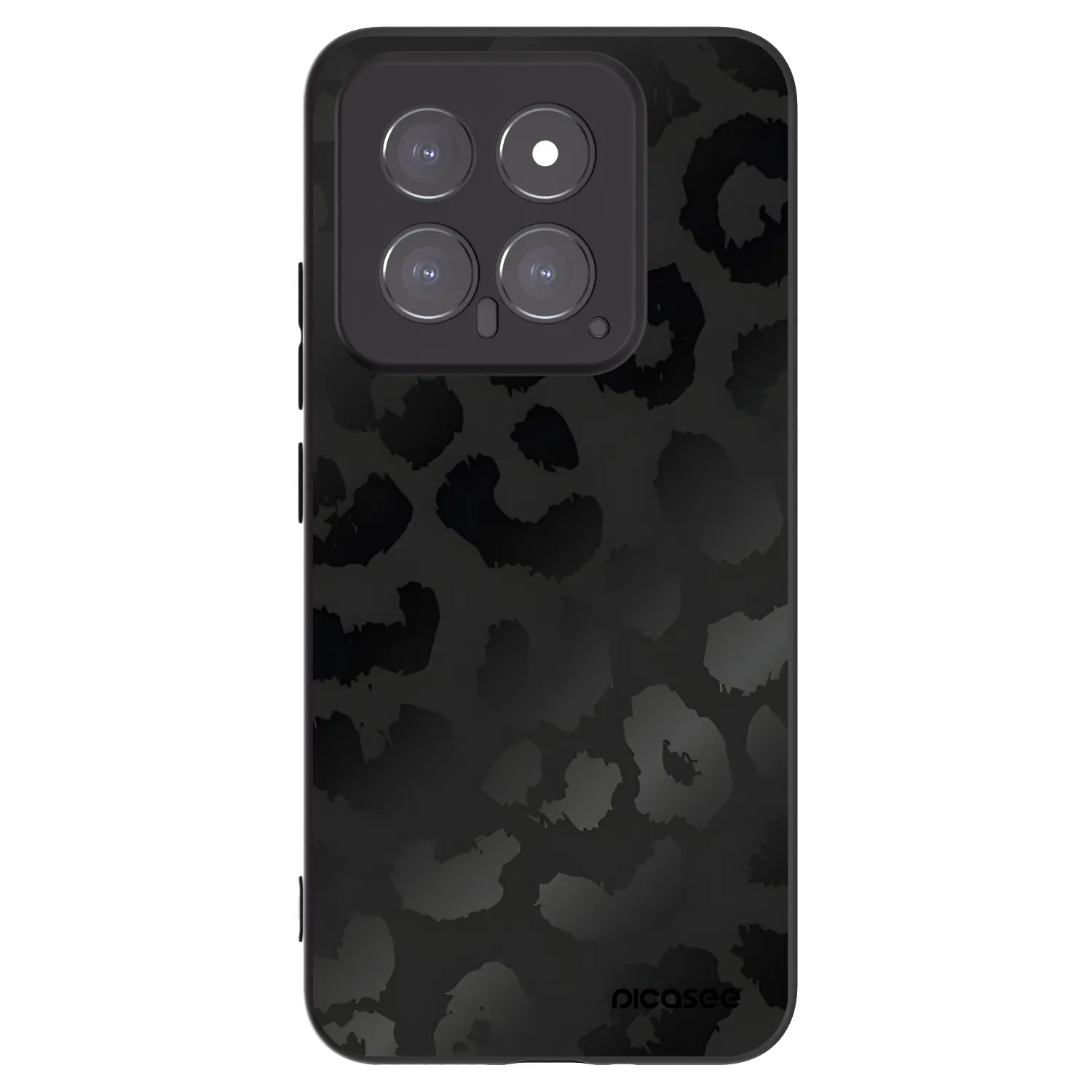 Picasee silikonowe czarne etui na Xiaomi 14 - Midnight Leopard