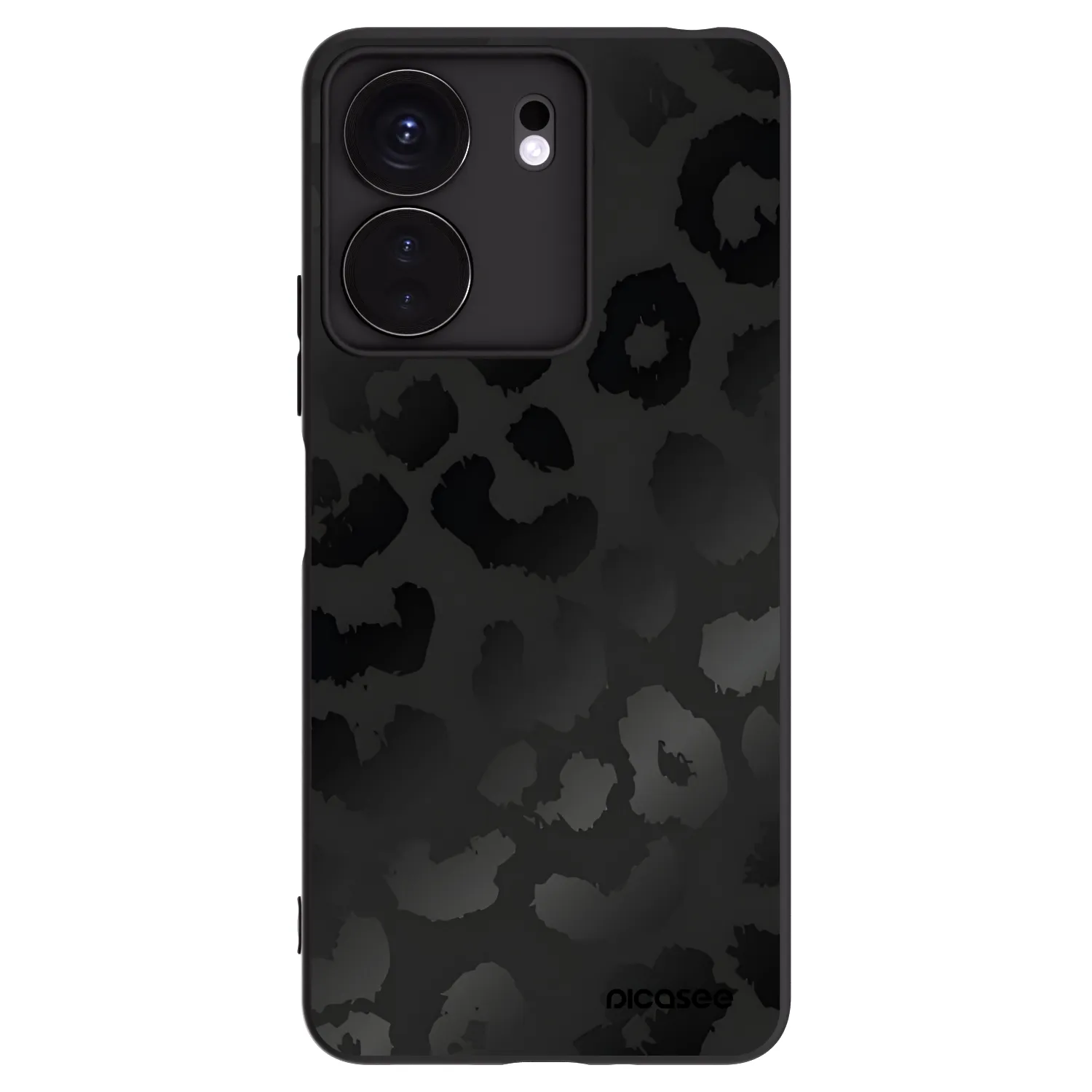Picasee silikonowe czarne etui na Xiaomi Redmi 13C 4G - Midnight Leopard