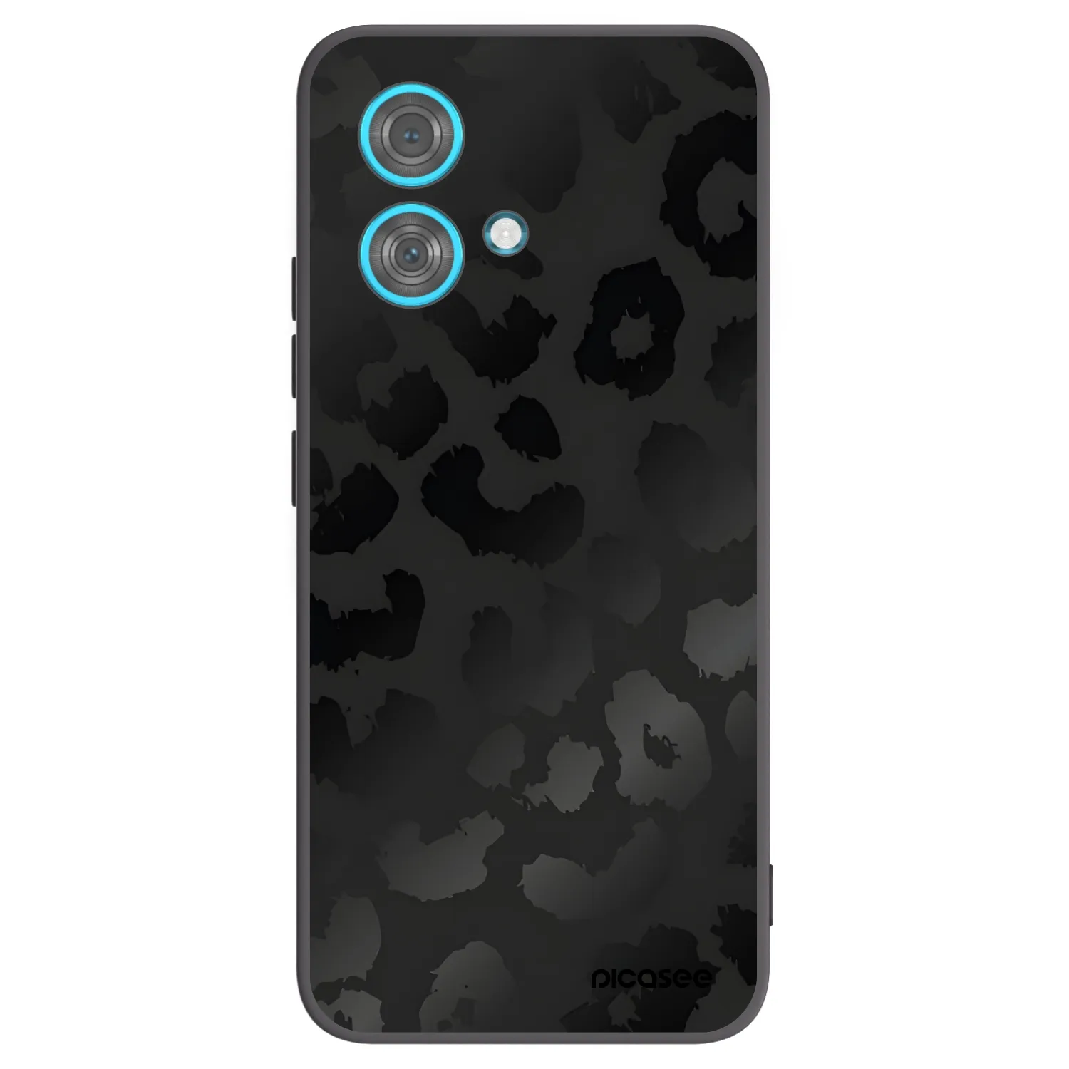 Picasee silikonowe czarne etui na Motorola Edge 40 Neo - Midnight Leopard