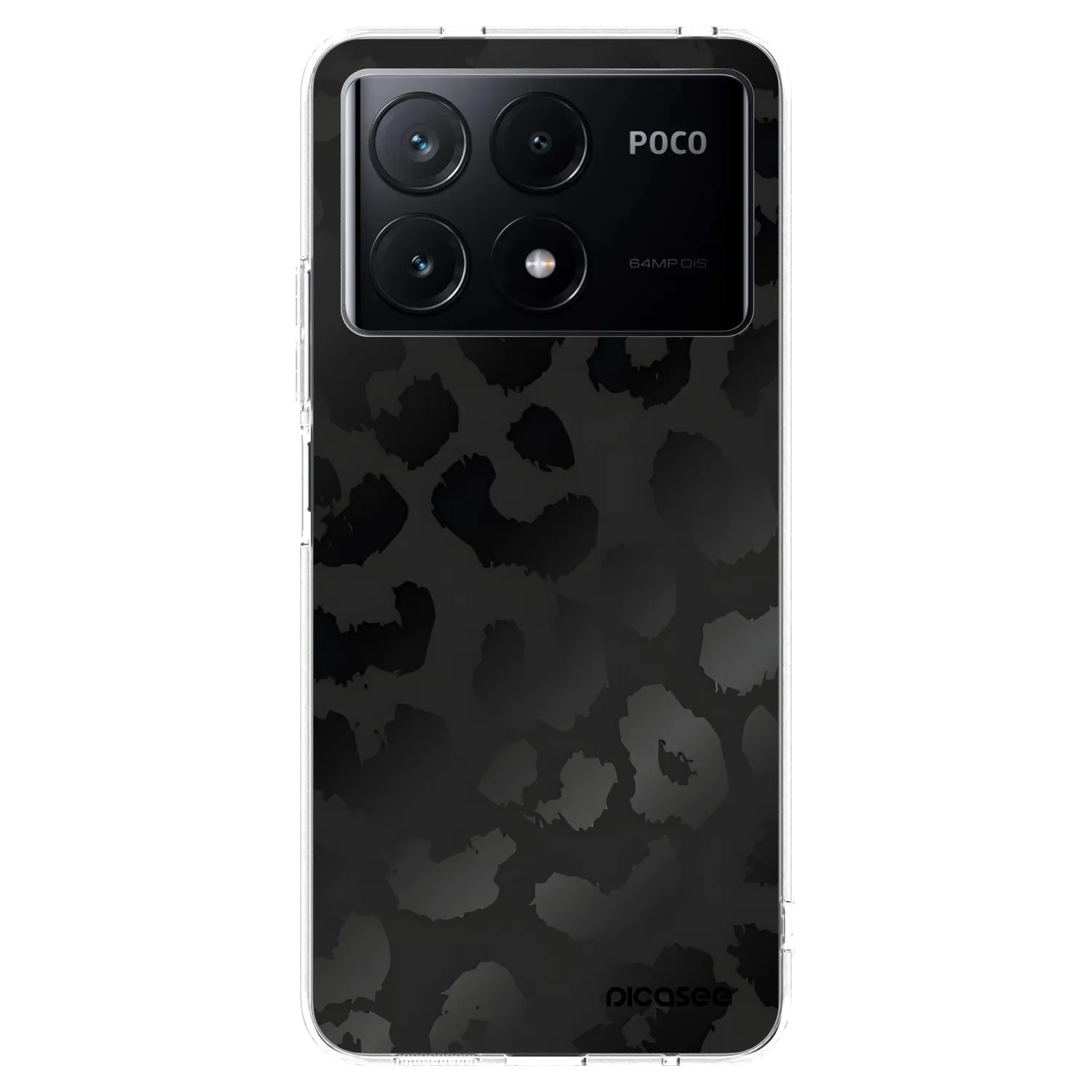 Picasee silikonowe przeźroczyste etui na Xiaomi Poco X6 Pro - Midnight Leopard