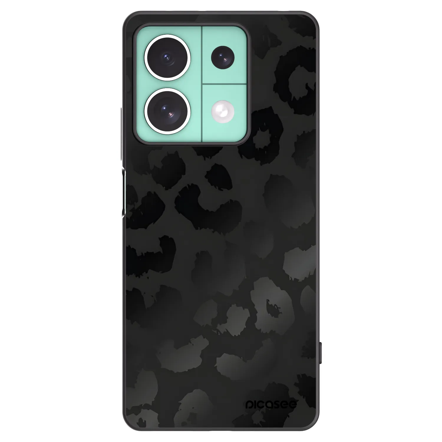 Picasee silikonowe czarne etui na Xiaomi Redmi Note 13 5G - Midnight Leopard