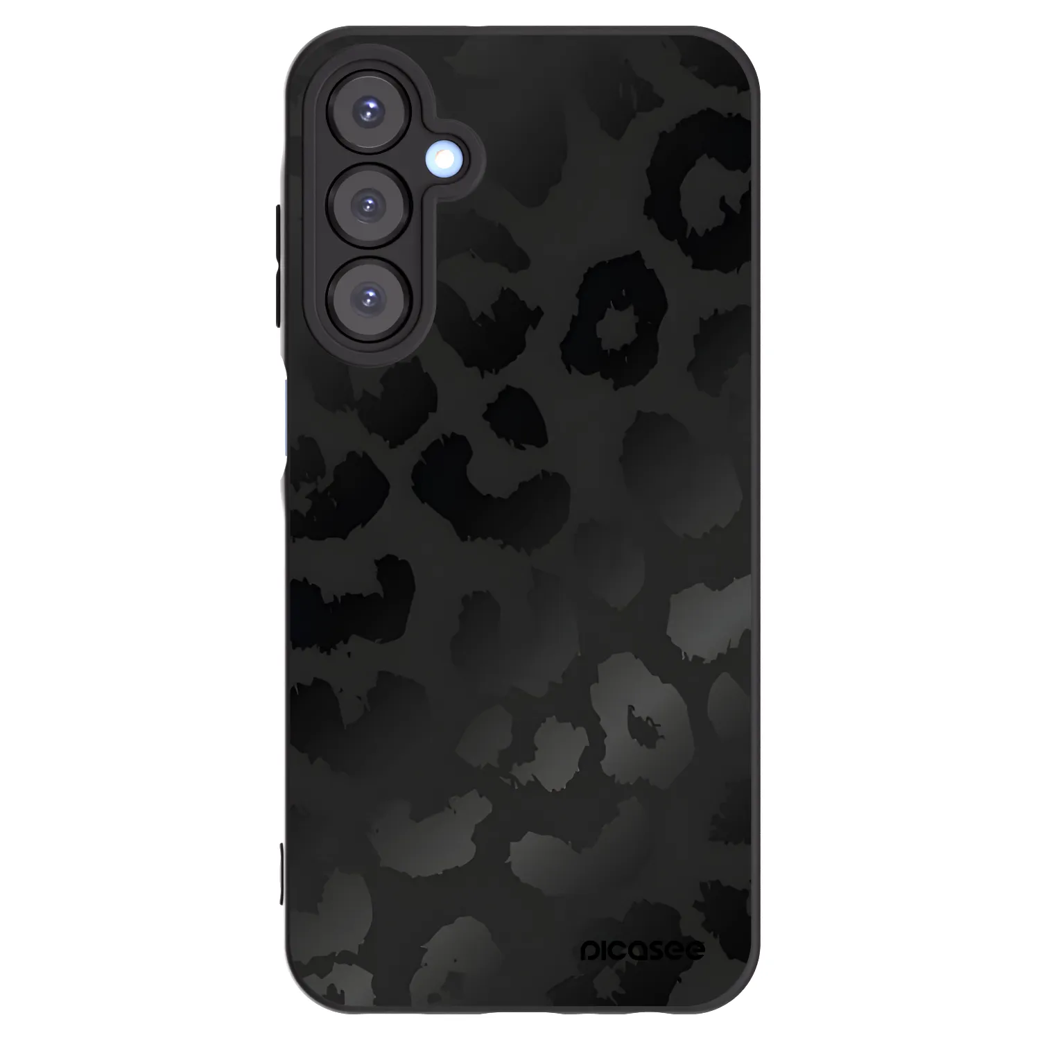 Picasee silikonowe czarne etui na Samsung Galaxy A25 A256B 5G - Midnight Leopard