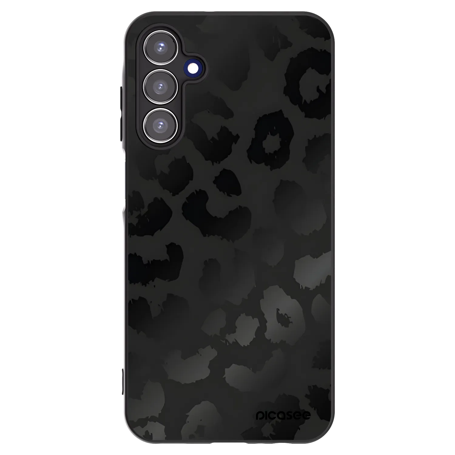Picasee silikonowe czarne etui na Samsung Galaxy A15 A156B 5G - Midnight Leopard