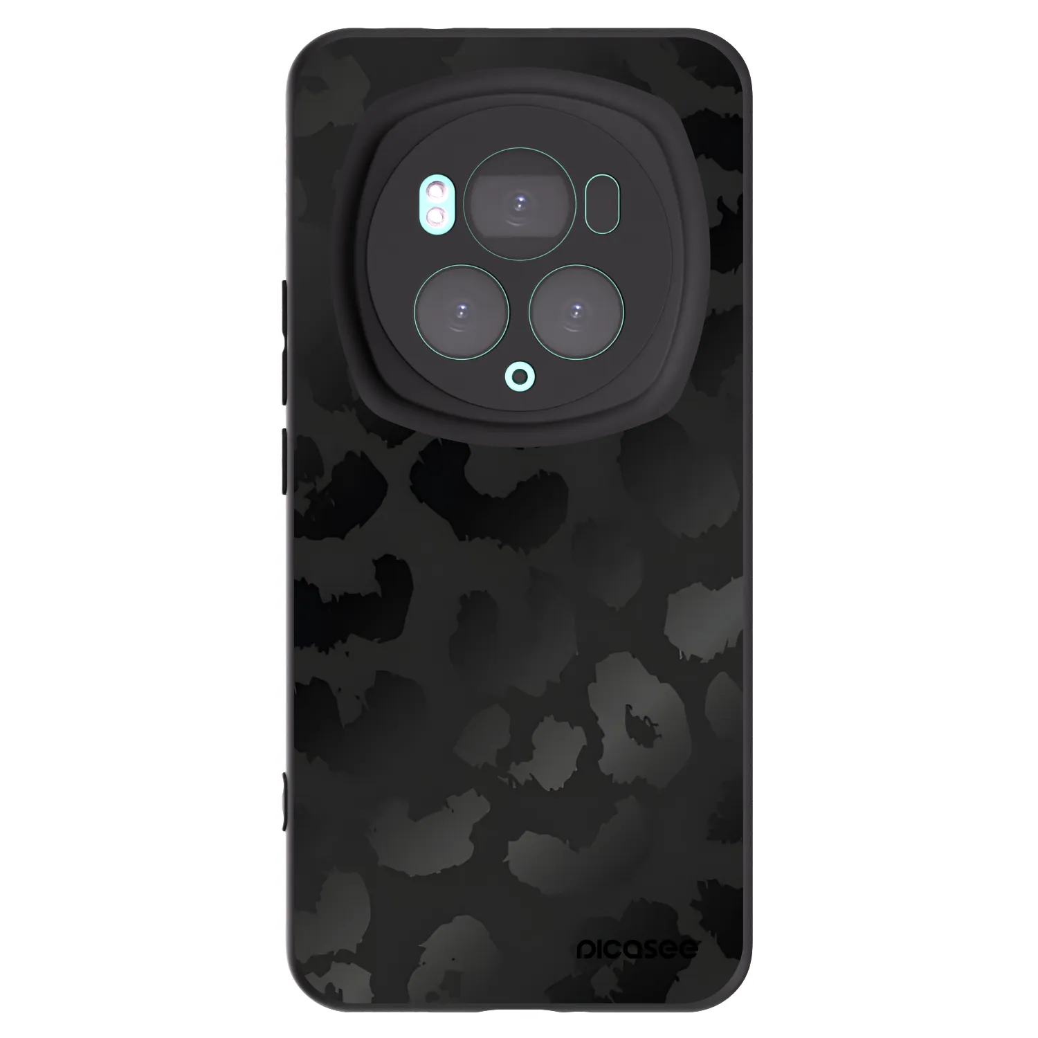 Picasee silikonowe czarne etui na Honor Magic6 Pro - Midnight Leopard
