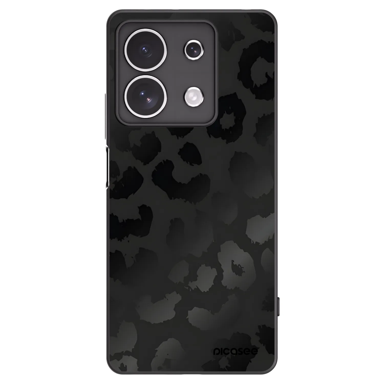Picasee silikonowe czarne etui na Xiaomi Redmi Note 13 4G - Midnight Leopard