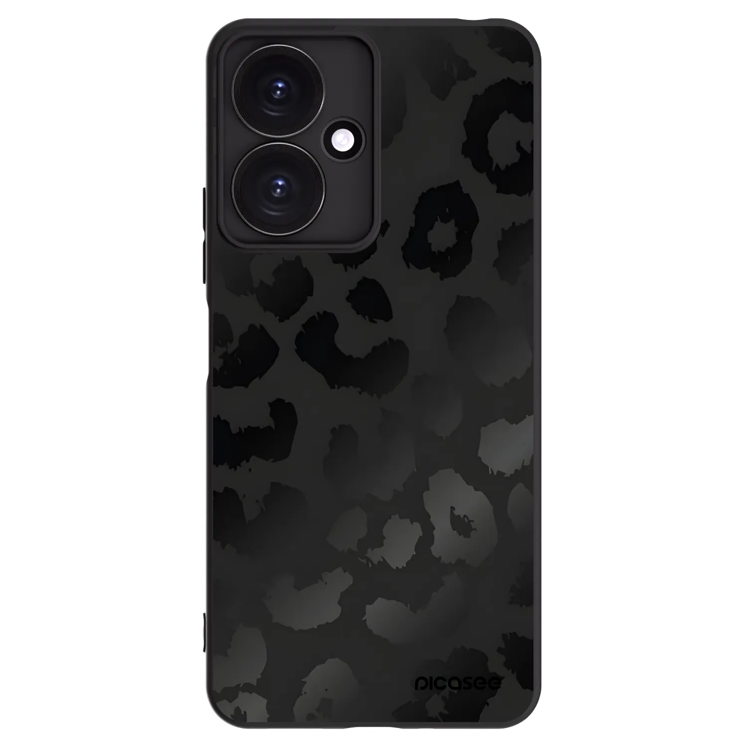 Picasee silikonowe czarne etui na Xiaomi Redmi 13C 5G - Midnight Leopard