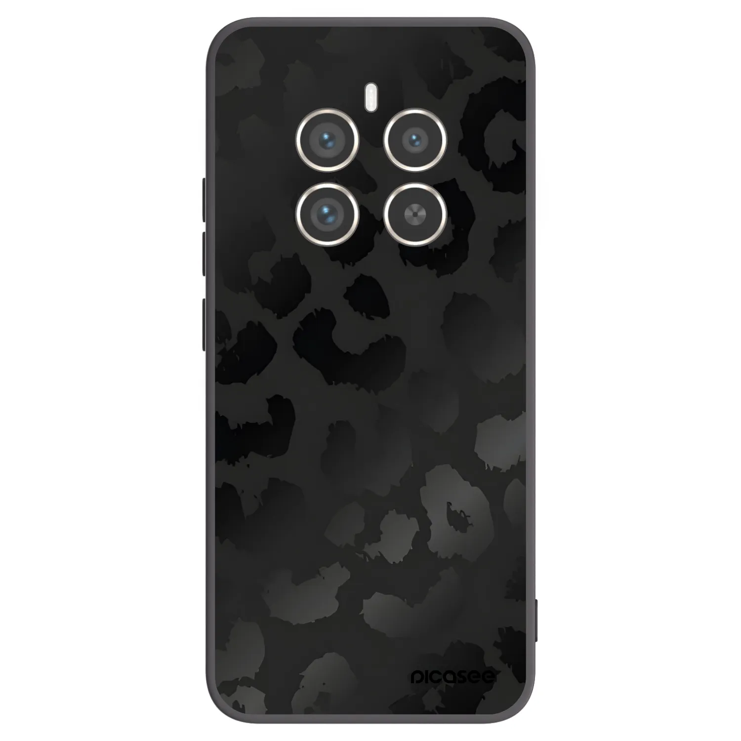 Picasee silikonowe czarne etui na Realme 12 Pro 5G - Midnight Leopard