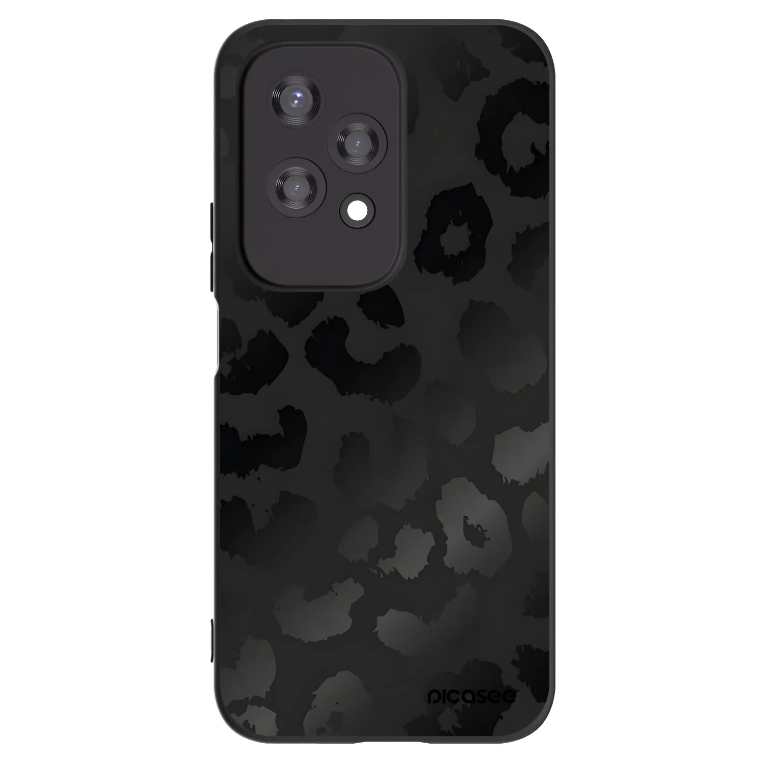 Picasee silikonowe czarne etui na Honor 200 Lite - Midnight Leopard