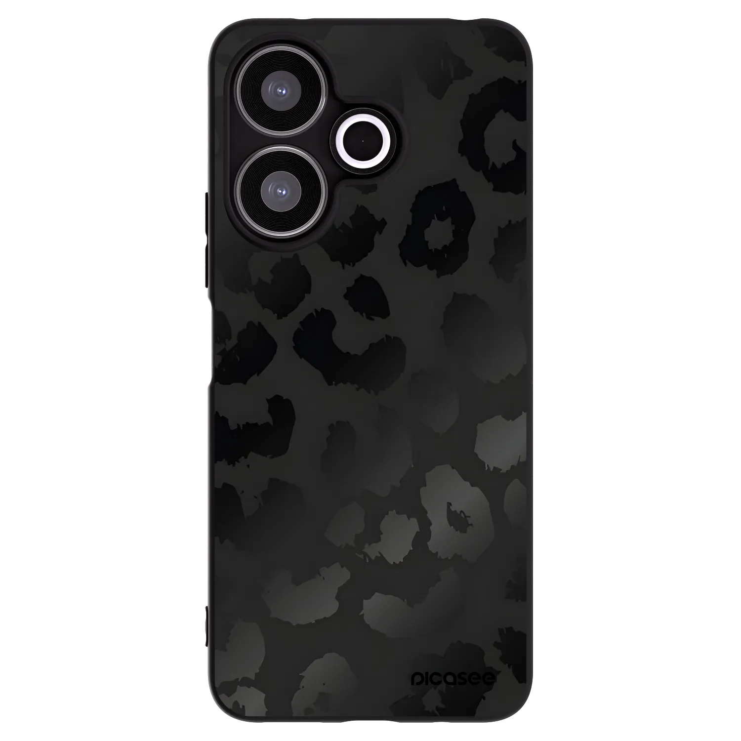 Picasee silikonowe czarne etui na Xiaomi Redmi 13 4G - Midnight Leopard