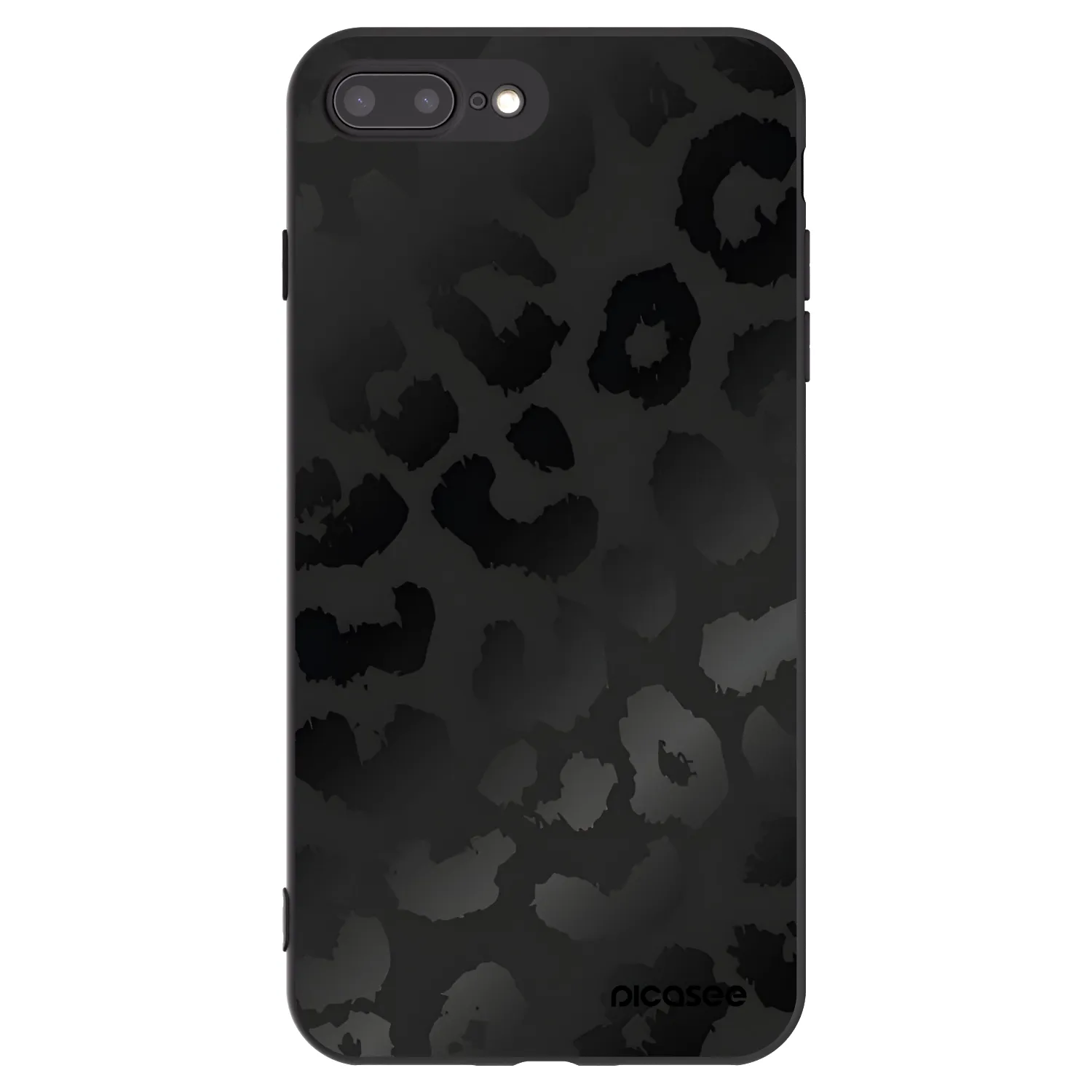 Picasee silikonowe czarne etui na Apple iPhone 7 Plus - Midnight Leopard