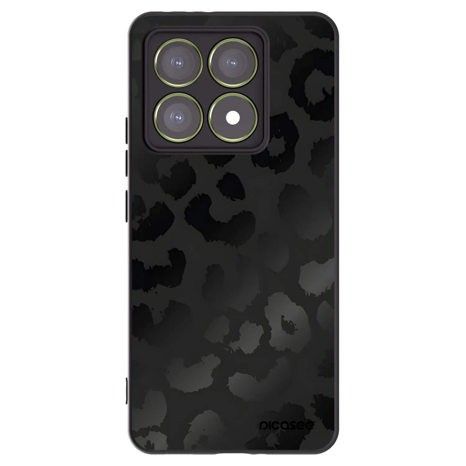 Picasee silikonowe czarne etui na Xiaomi 14T - Midnight Leopard