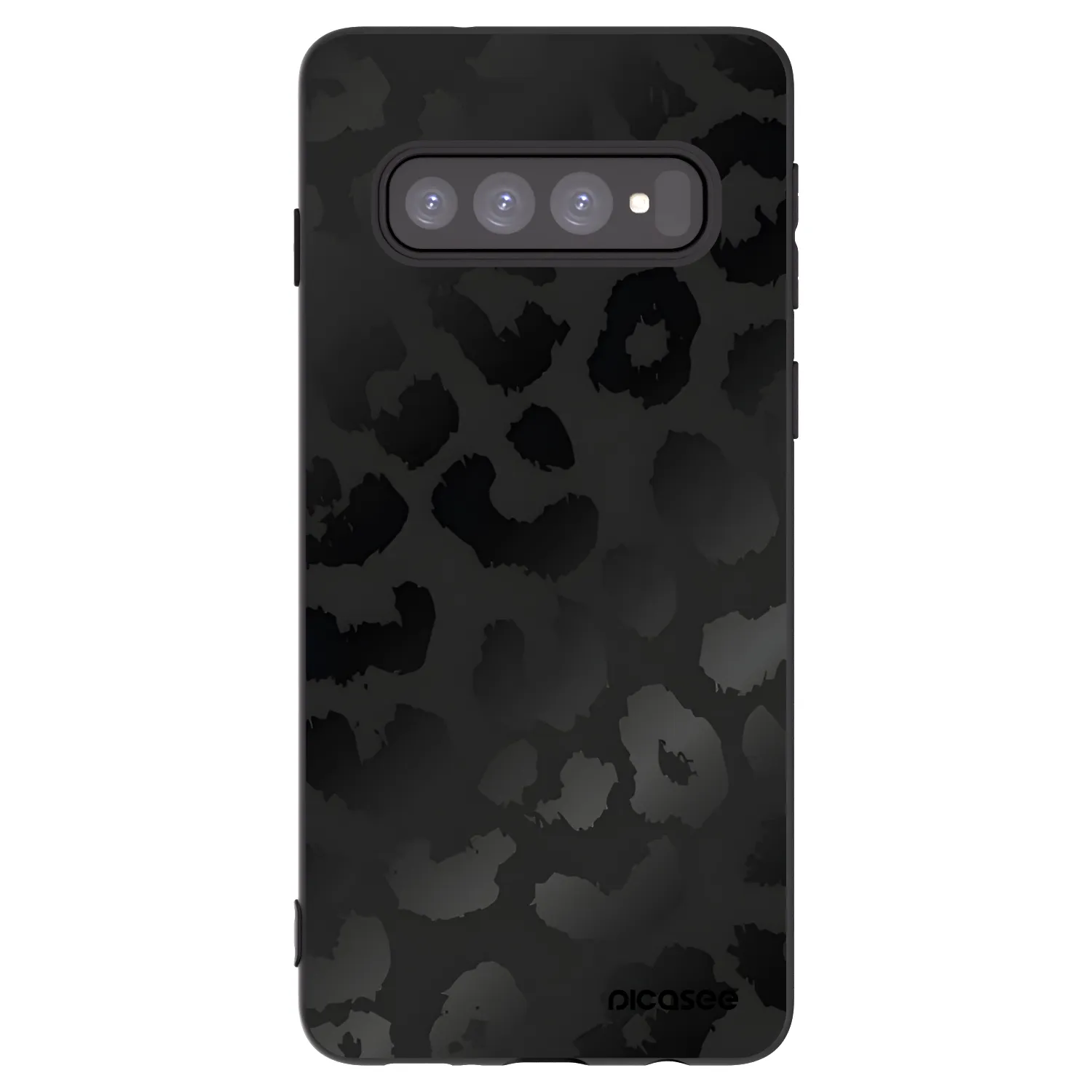 Picasee silikonowe czarne etui na Samsung Galaxy S10 G973 - Midnight Leopard