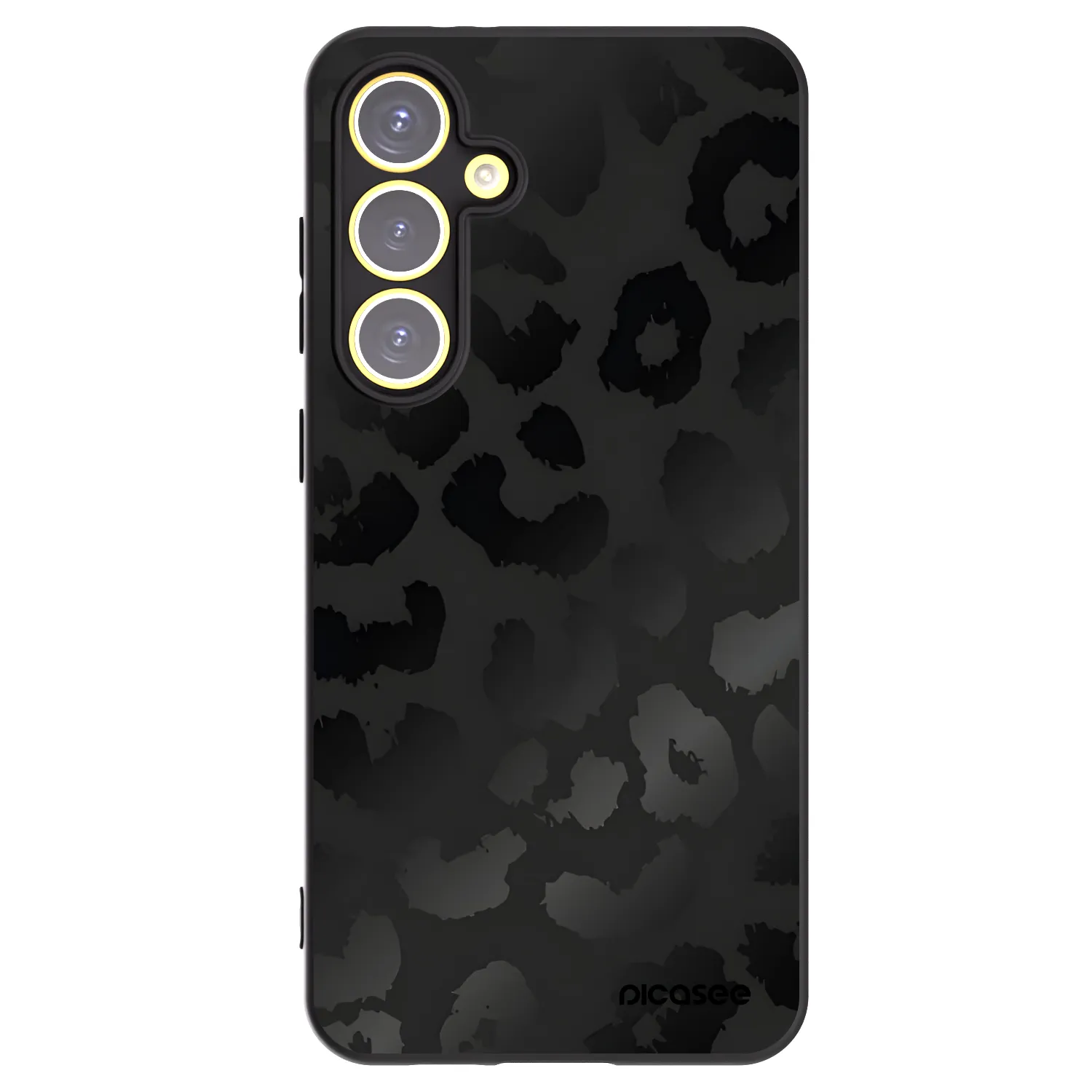 Picasee silikonowe czarne etui na Samsung Galaxy S24 FE S721B - Midnight Leopard
