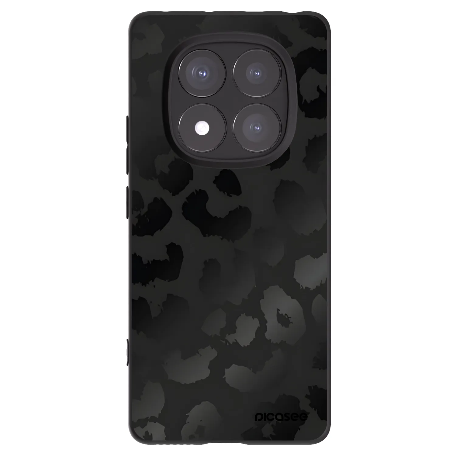 Picasee silikonowe czarne etui na Xiaomi Redmi Note 14 Pro+ 5G - Midnight Leopard