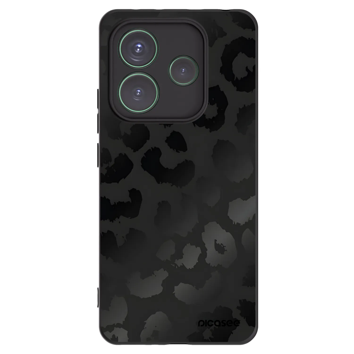 Picasee silikonowe czarne etui na Xiaomi Redmi Note 14 5G - Midnight Leopard