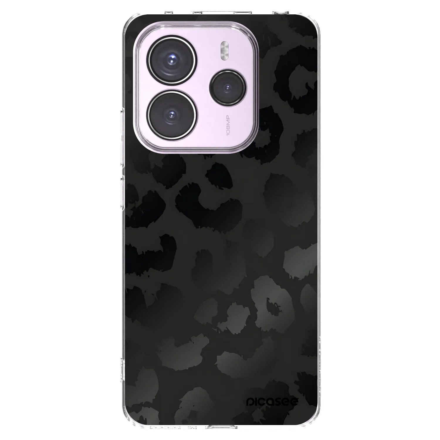Picasee silikonowe przeźroczyste etui na Xiaomi Redmi Note 14 5G - Midnight Leopard