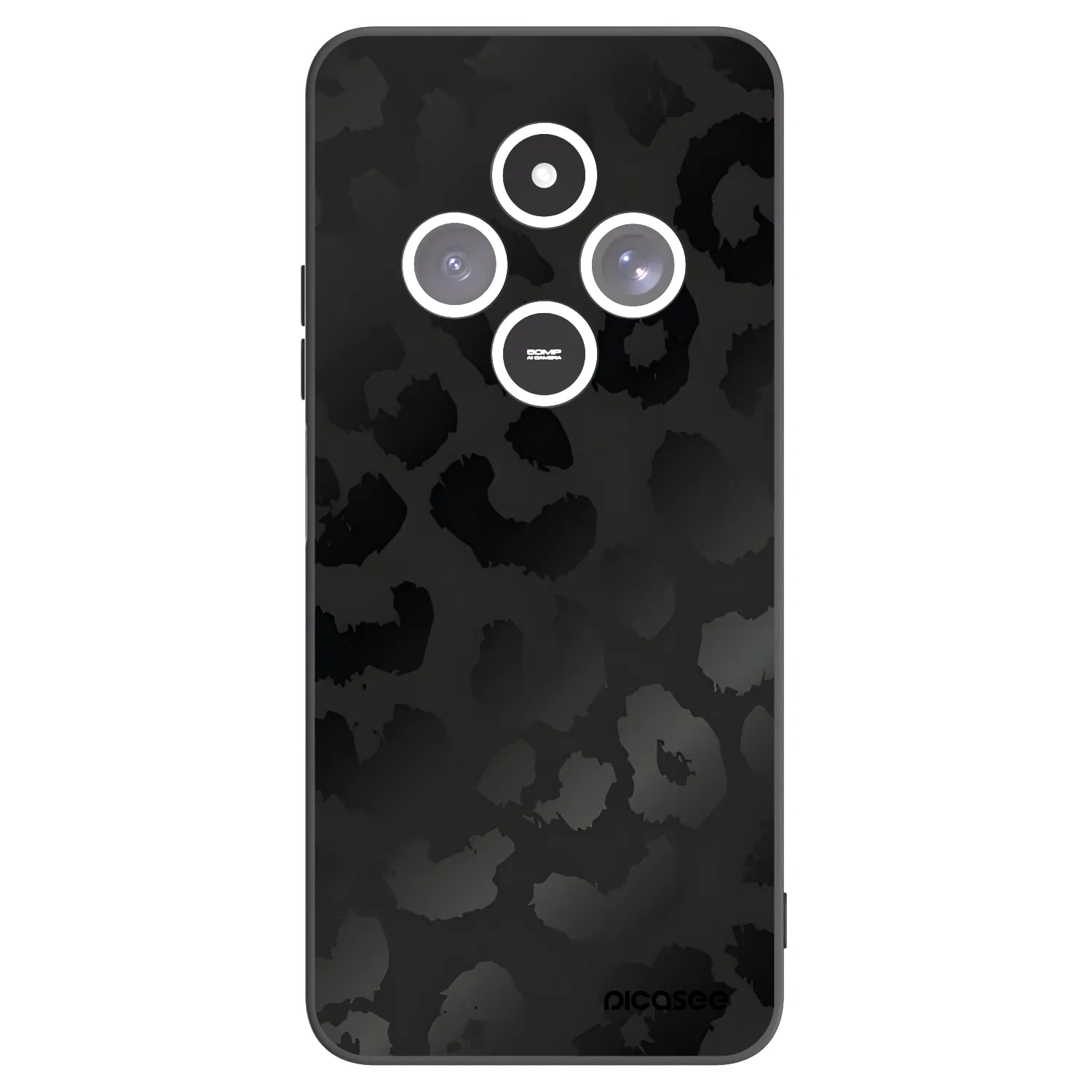 Picasee silikonowe czarne etui na Xiaomi Redmi 14C - Midnight Leopard
