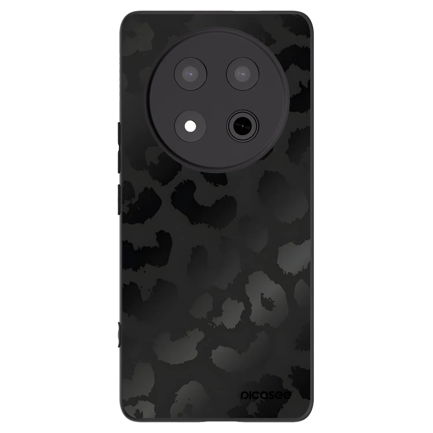 Picasee silikonowe czarne etui na Honor Magic7 Lite 5G - Midnight Leopard