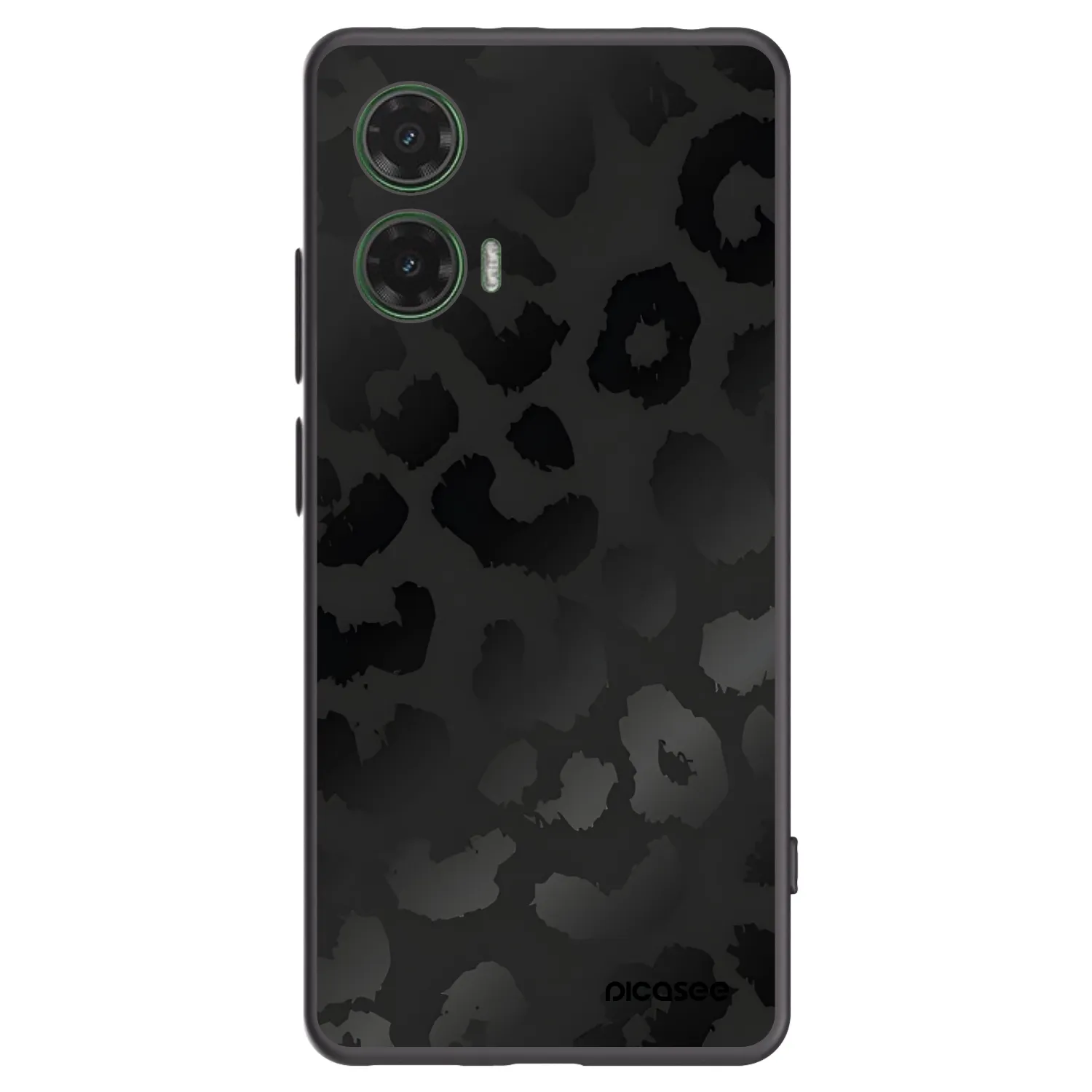 Picasee silikonowe czarne etui na Motorola Moto G35 5G - Midnight Leopard