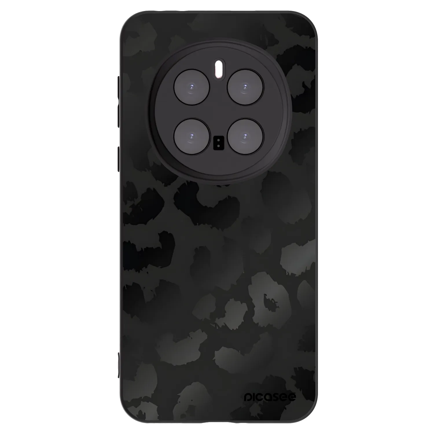 Picasee silikonowe czarne etui na Honor Magic7 Pro 5G - Midnight Leopard