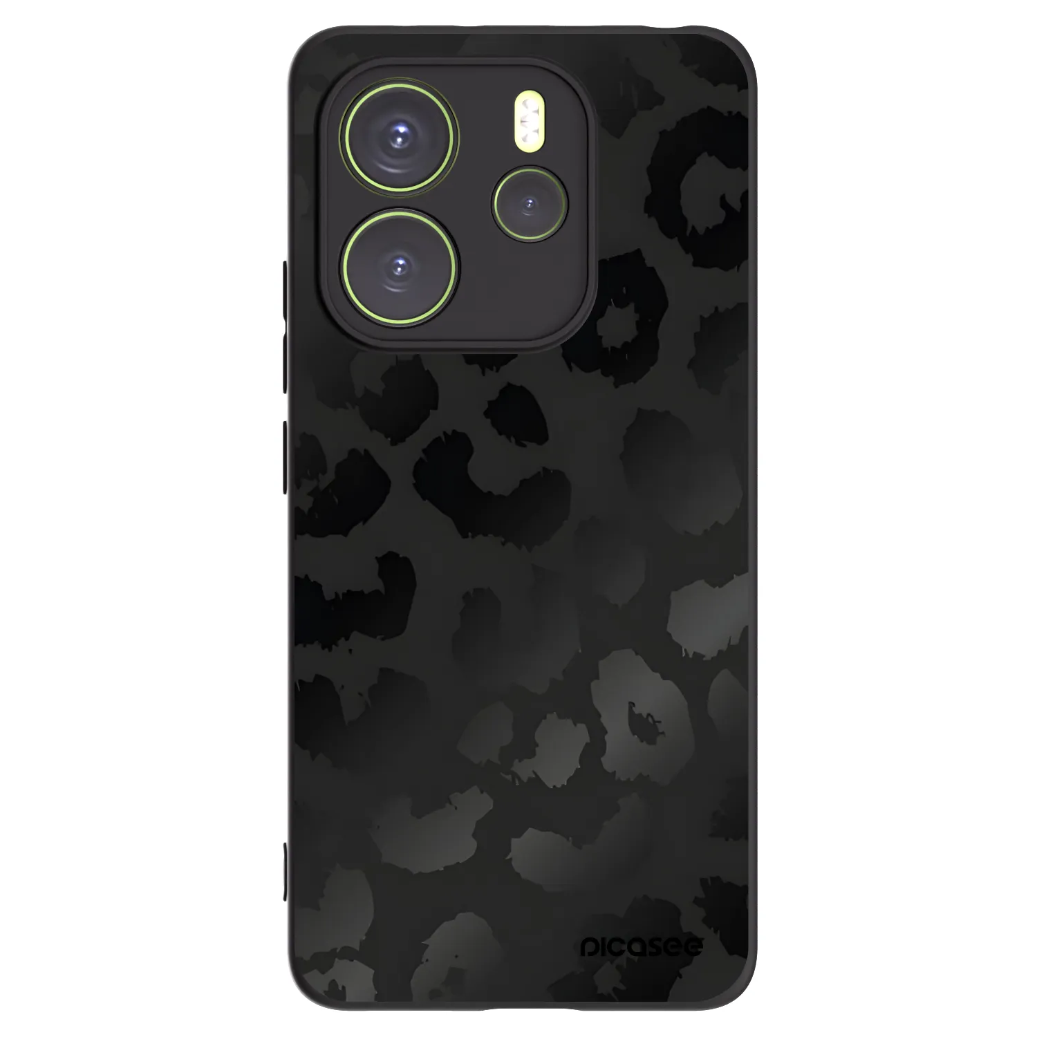Picasee silikonowe czarne etui na Xiaomi Redmi Note 14 4G - Midnight Leopard