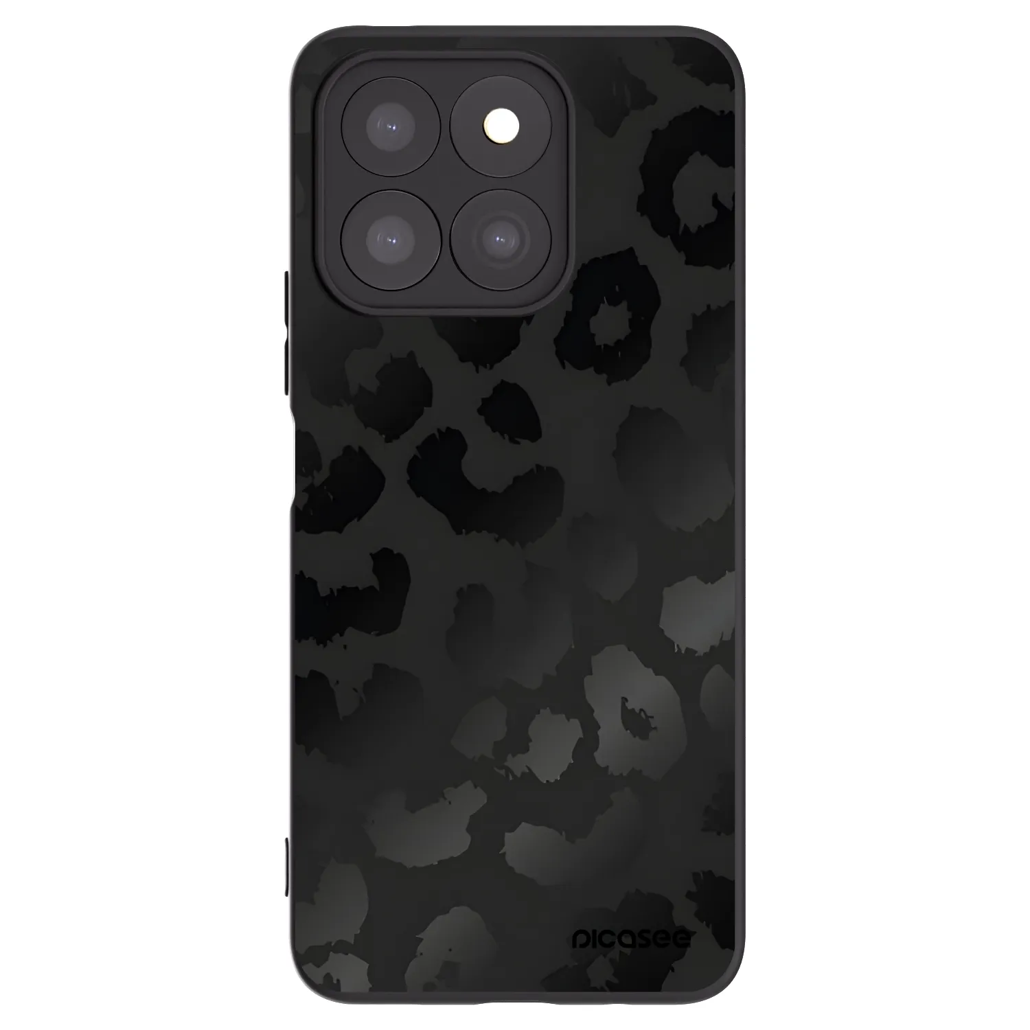 Picasee silikonowe czarne etui na Honor X8c - Midnight Leopard