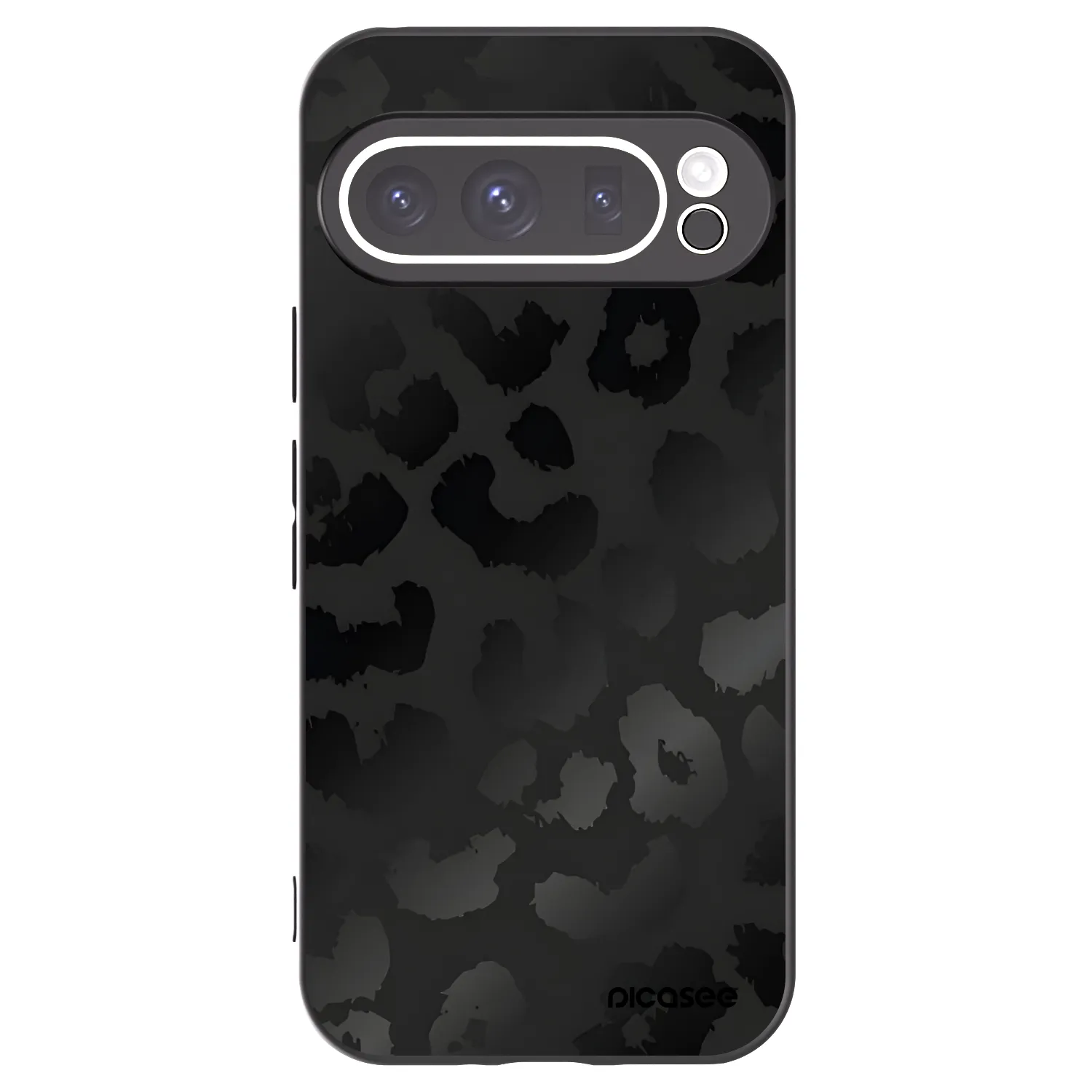Picasee silikonowe czarne etui na Google Pixel 9 Pro - Midnight Leopard