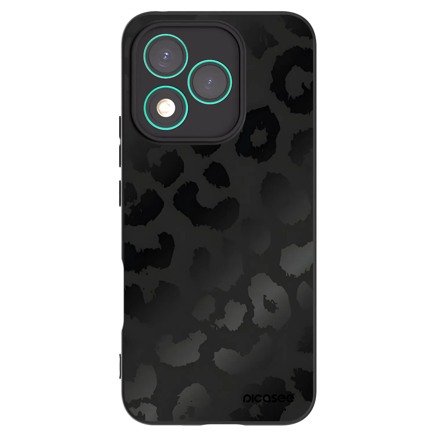 Picasee silikonowe czarne etui na Honor 400 Lite 5G - Midnight Leopard