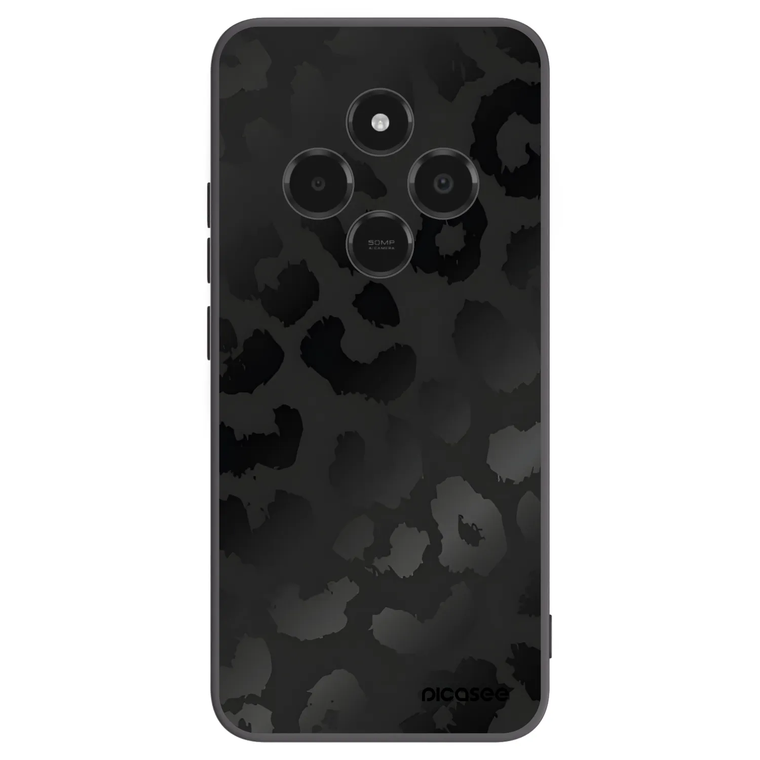 Picasee silikonowe czarne etui na Xiaomi Poco C75 - Midnight Leopard