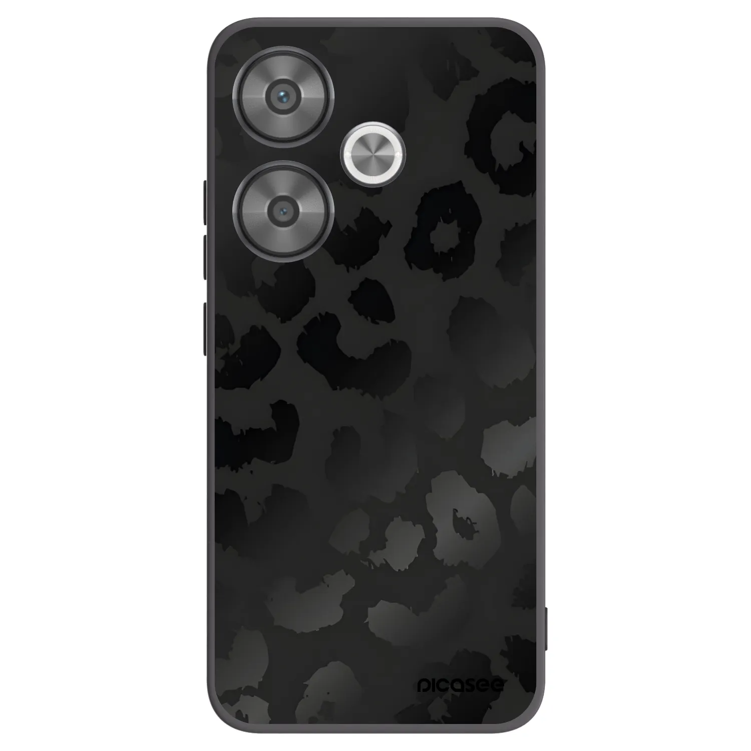 Picasee silikonowe czarne etui na Xiaomi Poco F6 - Midnight Leopard